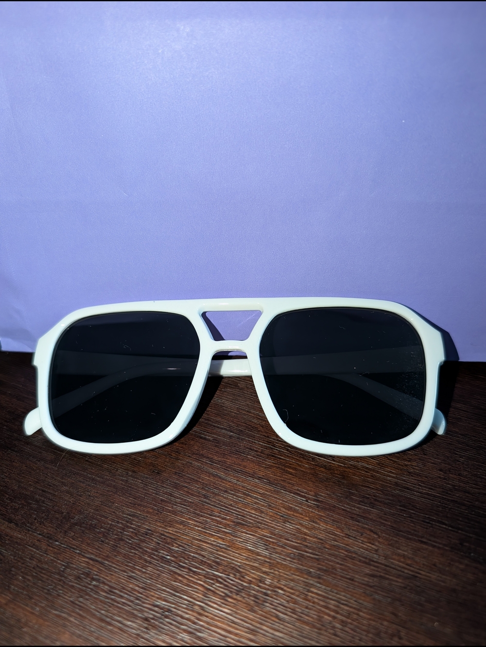White Frame Black Lens Retro Square Sunglasses